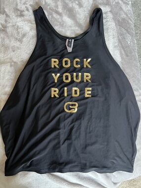Black CycleBar'Rock Your Ride' Graphic Tank with Gold Lettering